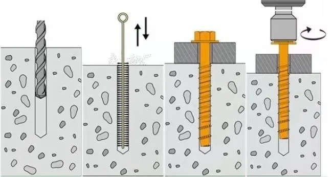 Yellow Zinc Concrete Bolts M10*75mm M6 M12 Fastener Screw