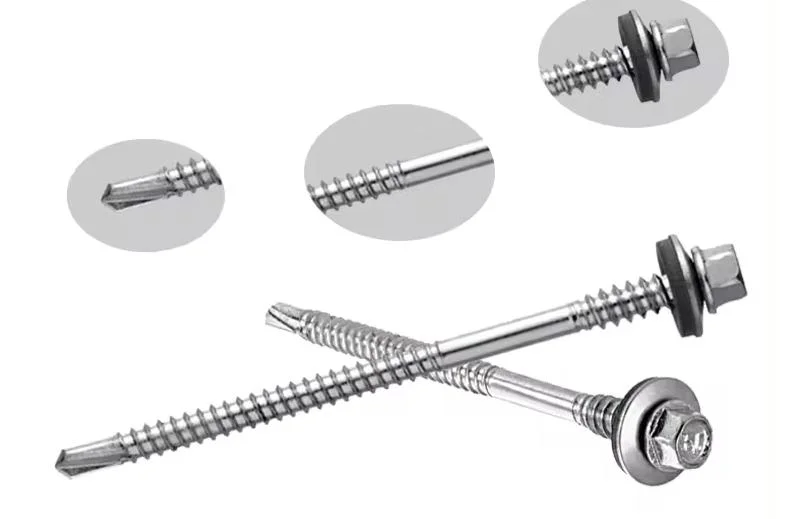 Roofing Wing Teks Sawed Teeth Umbrella Washer Hex Head Self Drilling Screws