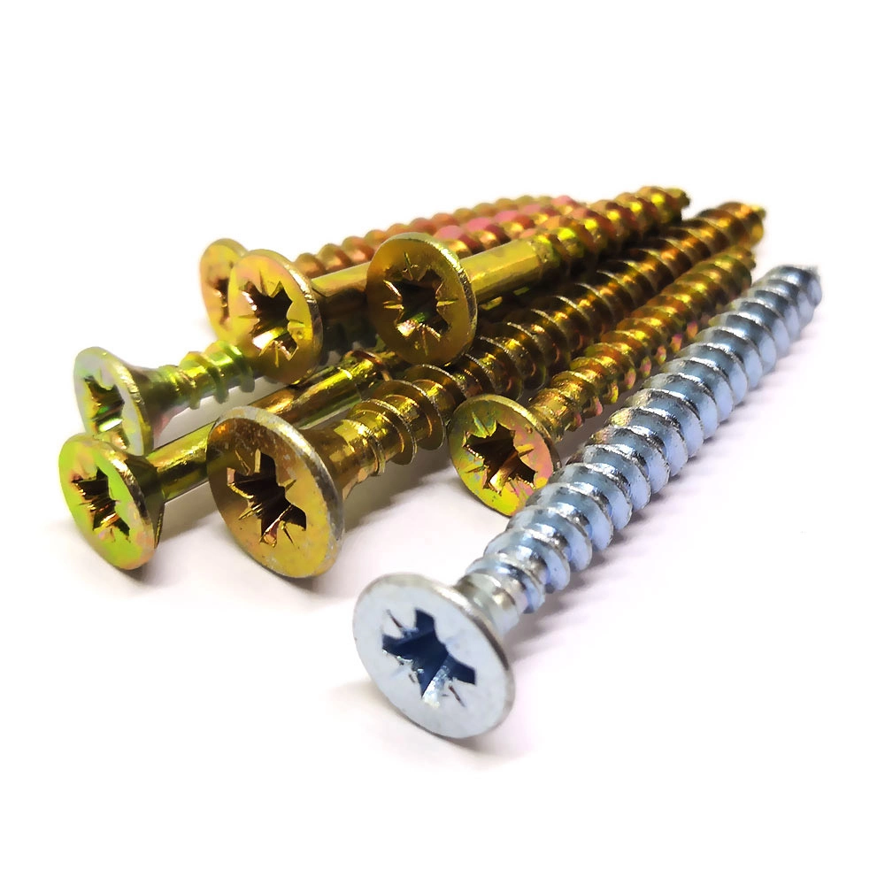 Brass Countersunk Head Carbon Steel Wood Chipboard Screw