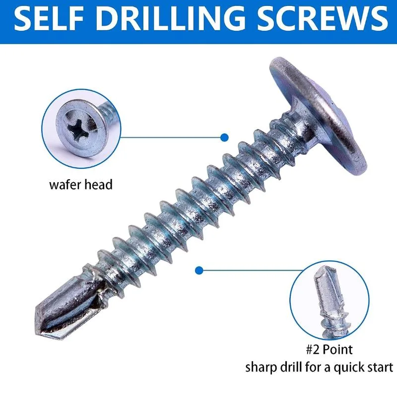 Phillips Drive Wafer Head Self Drilling Screw for Metal