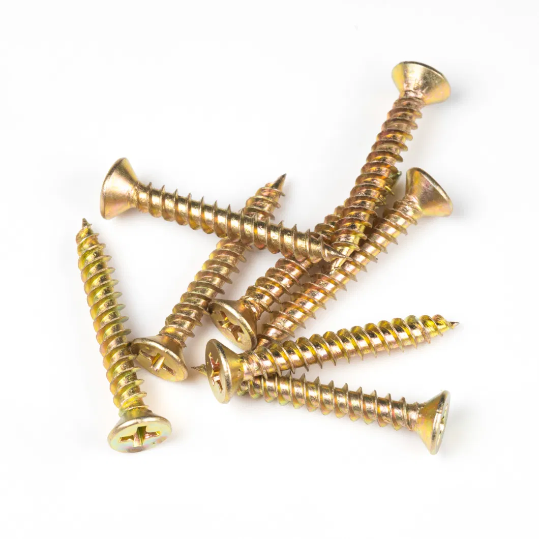 Carbon Steel Yellow Zinc Plated Trumpet Head Double Threaded Drywall Tapping Screws