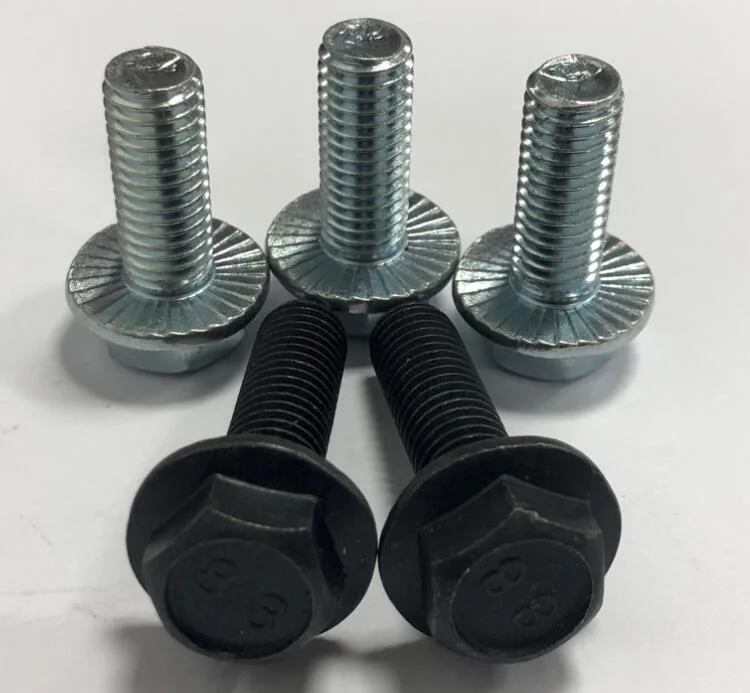 Carbon Steel Hex Flange Bolt Screw with Serration Zinc Plated