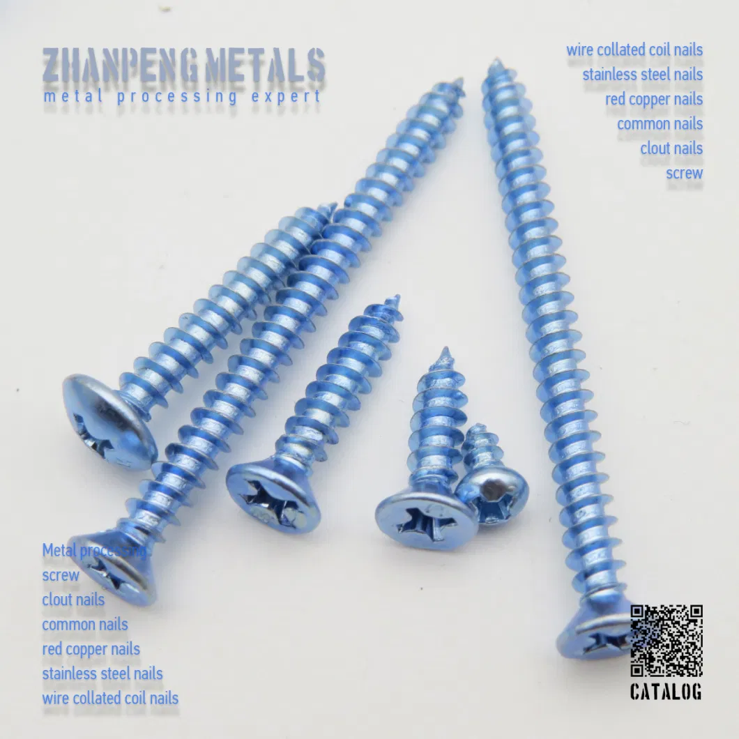 Wholesale Yellow Zinc Plated Carbon Steel Pozi Head Countersunk Chipboard Screw Nail