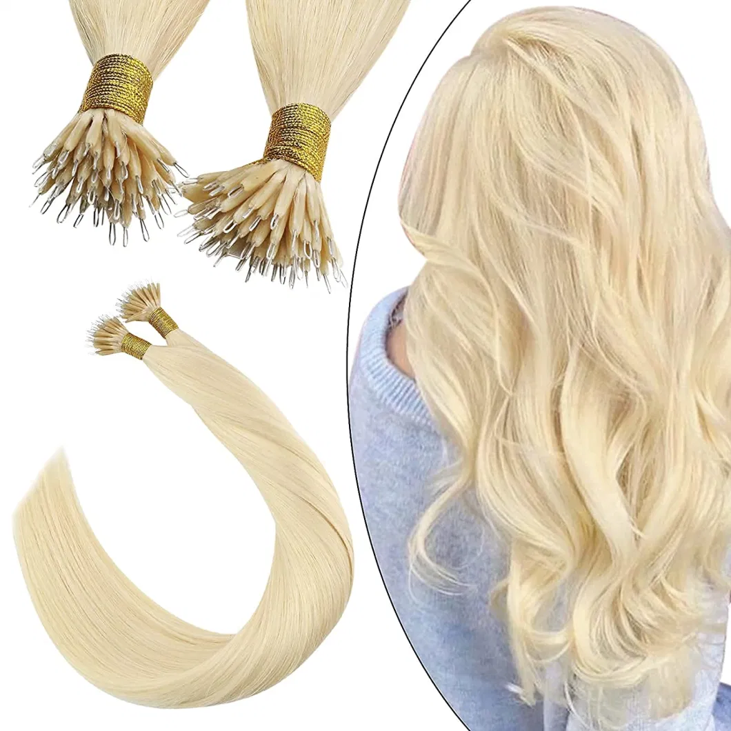 Youzi Factory Wavy Russian Prebonded Hair Extensions Nano Tip Hair Extensions