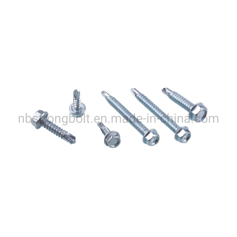 Hex Washer Head Self Drilling Screw with Bonded Washer Head Painted Factory