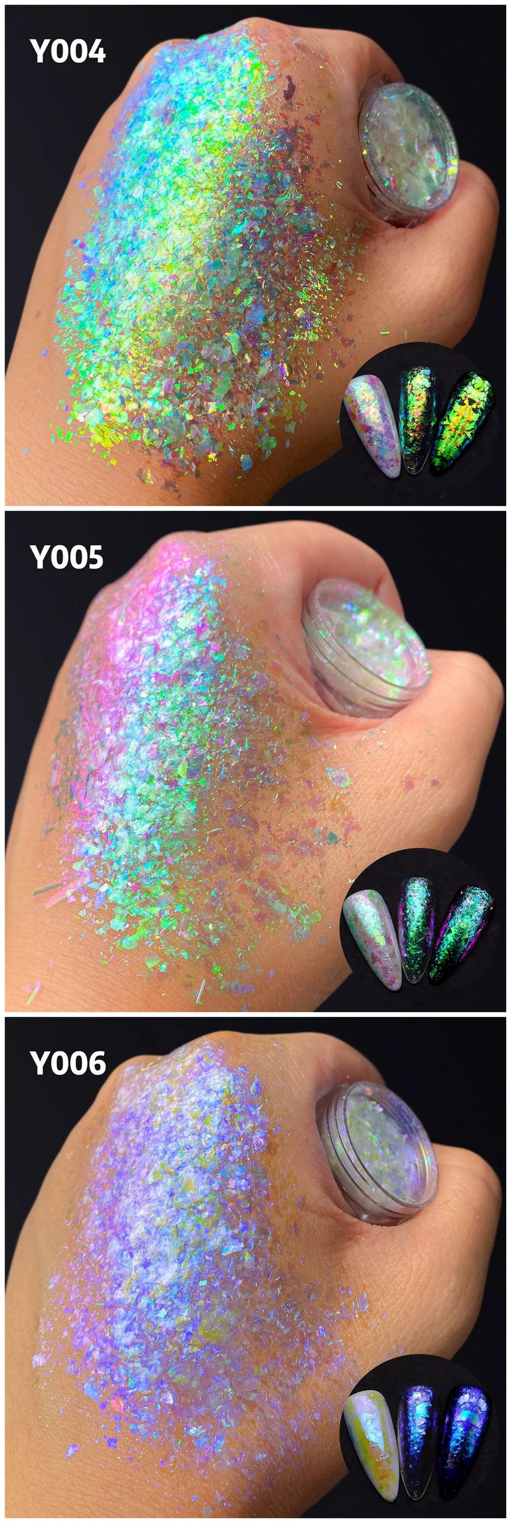 Ice Powder Nail Sequins Japanese Bright Magic Color Reflective Ice Crystal Snow Powder