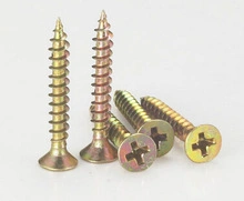 China High Quality Pozi Drive Countersunk Head Flat Head Yellow Plated or White Plated Chipboard Screws DIN7505, New