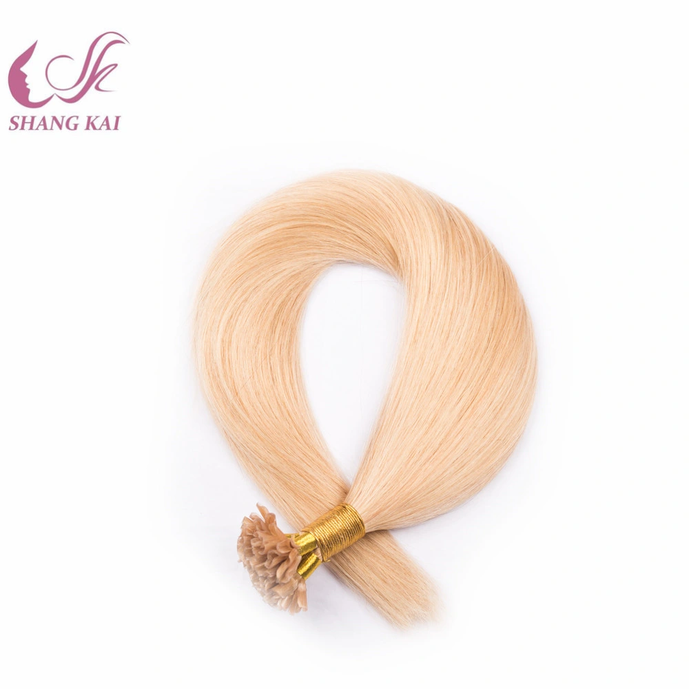 Wholesale 1g Each Strand Nail Tip Russian Straight Virgin Blonde Human Hair Extensions Hair