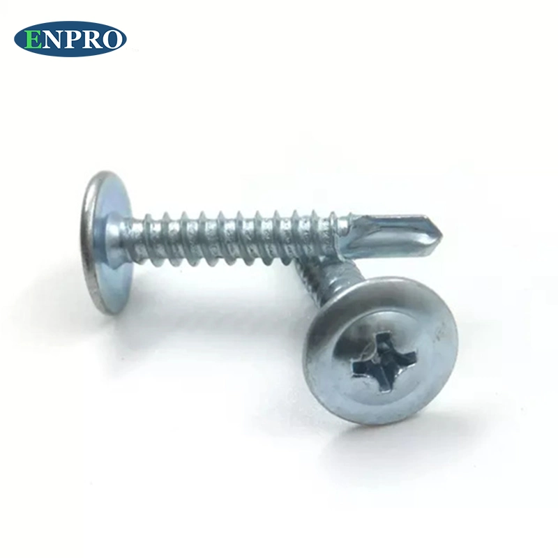 Enpro Modify Truss Phillips Cross Drive Carbon Steel Galvanized M8 Ss Stainless Steel Wafer Head Self Drilling Screw