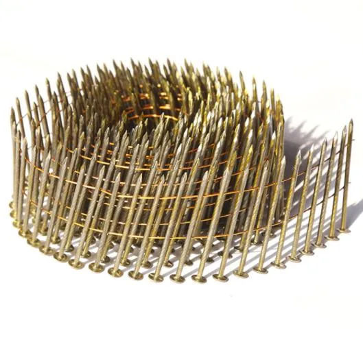 Use with Automatic Guns 1-1/4 Yellow Zinc Smooth Shank Coil Nails