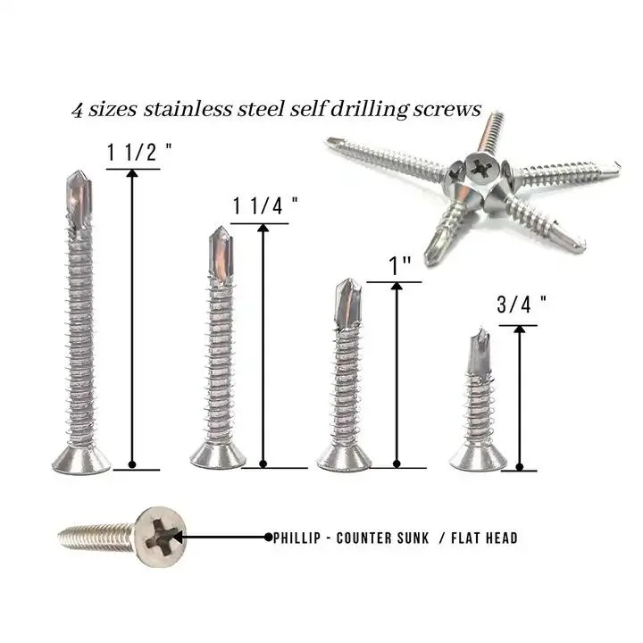 Customize Stainless Steel 304 Countersunk Flat Head Csk Self Drilling Screw