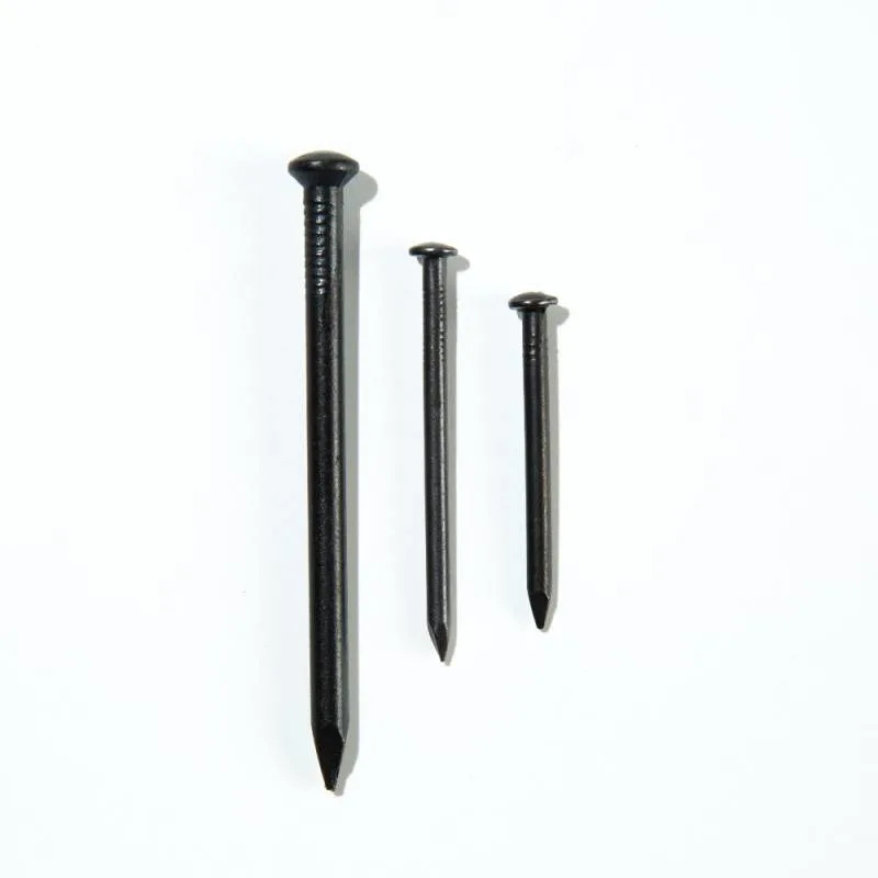 Black Flat Head Carbon Steel Smooth Shank Concrete Nail