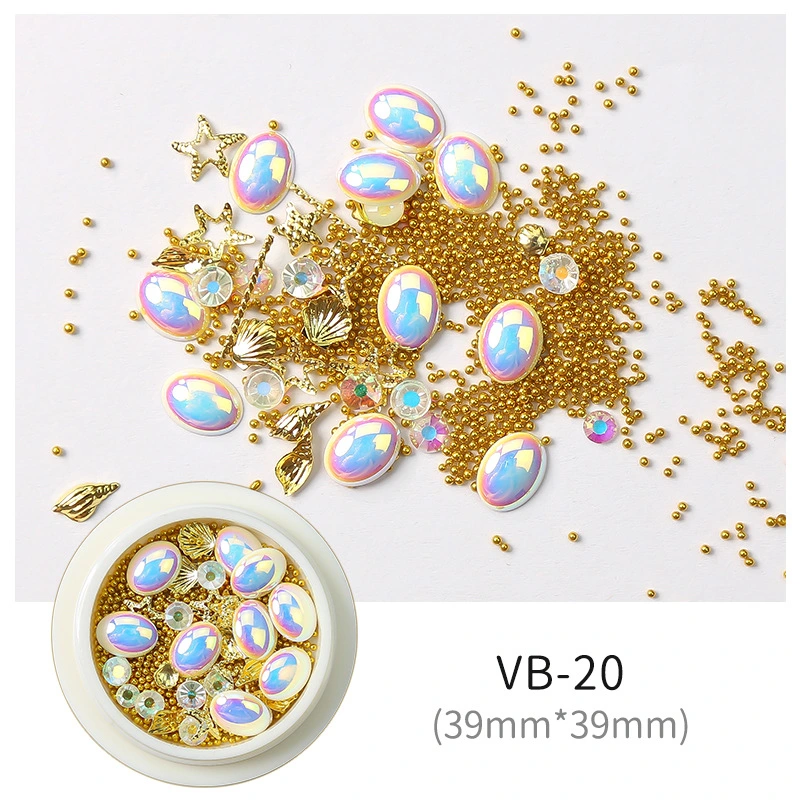 Cross Border Wholesale Nail Diamond Jewelry Opposite Sex Flash Diamond Paste Water Diamond Tip Bottom Explosion Nail Mixture Jewelry Diamond Small Round Box