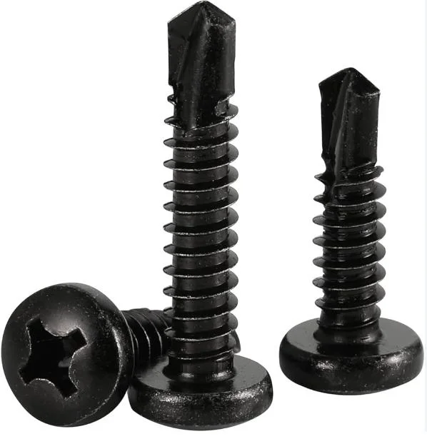 Carbon Steel Grade 4.8 8.8 10.9 12.9 Black Zinc Coated Phillips Pan Head Cylindrical Head Self-Drilling Screws DIN7504