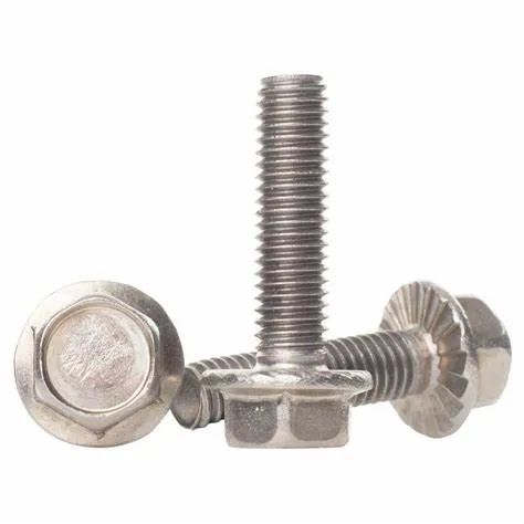 M10 Flanged Bolt Fully Threaded Hexagonal Flange Head Machine Screw with Serration Under Head A2-70 Stainless Steel Fastener