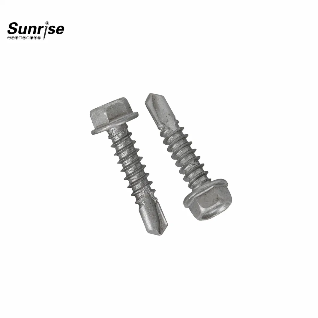 Stainless Steel Carbon Steel DIN Custom Ross Countersunk Meatl Hex Head Self Drilling Roof Screw