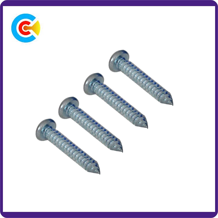 DIN/ANSI/BS/JIS Carbon-Steel/Stainless-Steel Phillips Pan Head Self Tapping Screw for Building Railway