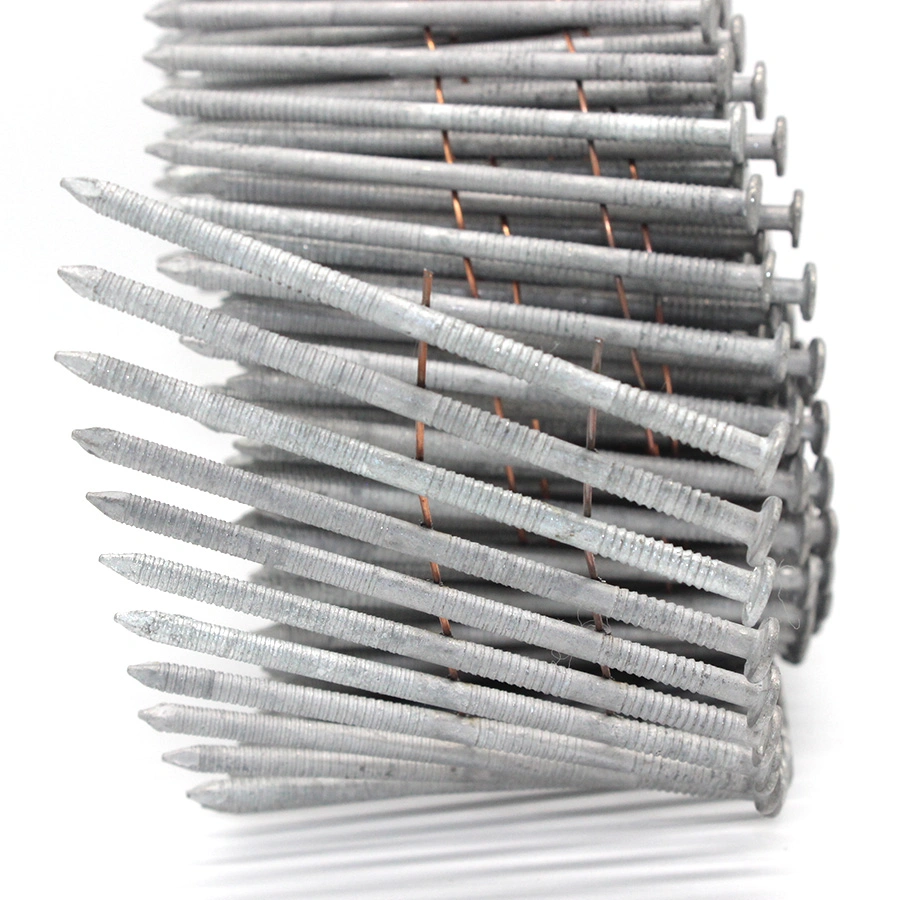 15 Degree Hot DIP Galvanized Ring Shank Wire Collated Coil Nails