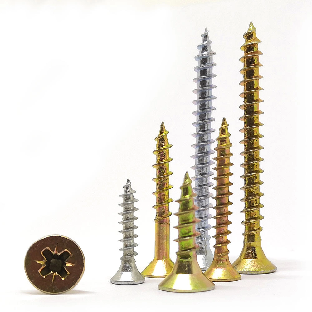 Brass Countersunk Head Carbon Steel Wood Chipboard Screw