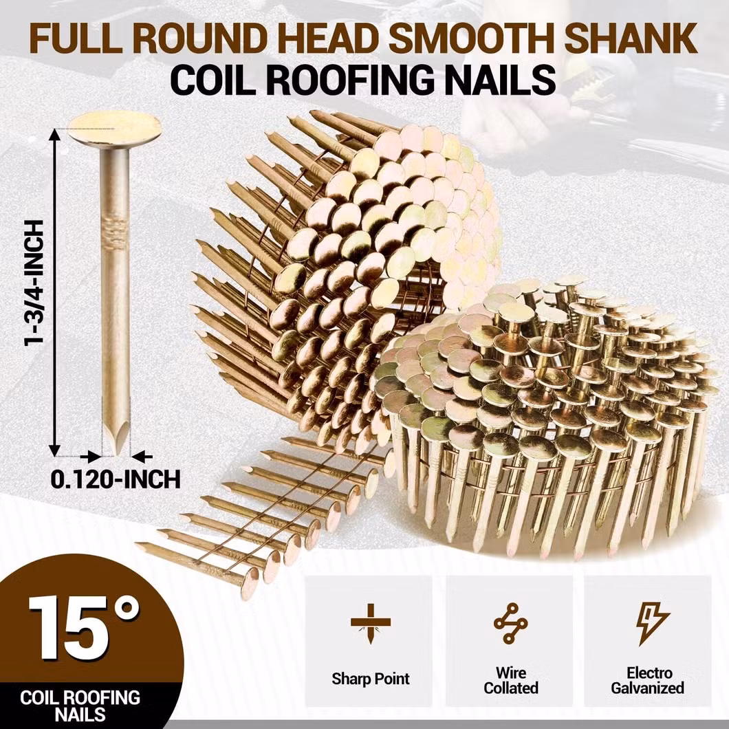 1-1/4 X Ring Shank Wire Stainless Steel Coil Roofing Nails