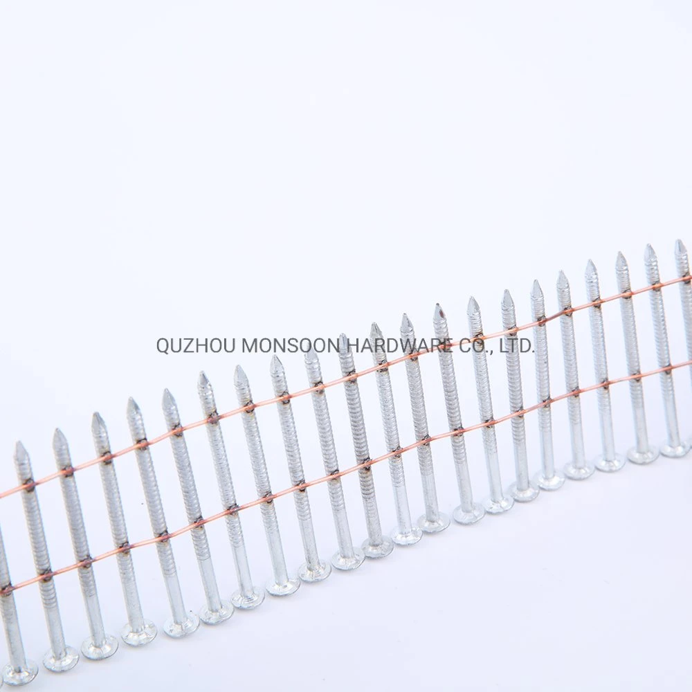 Plain Head Collated Coil Roofing Nails with Copper Wire