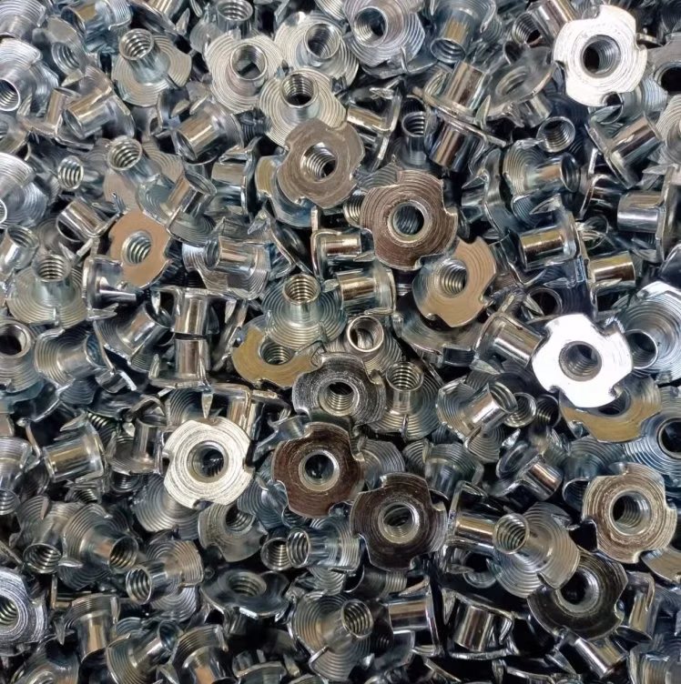 China Factory Threaded Insert T Nut M8X17mm Four Prong Tee Nuts
