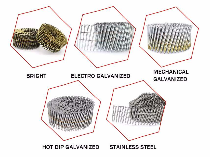 3.05X38mm Steel Shank Type Wire Coil Roofing Nails for Vinyl Siding