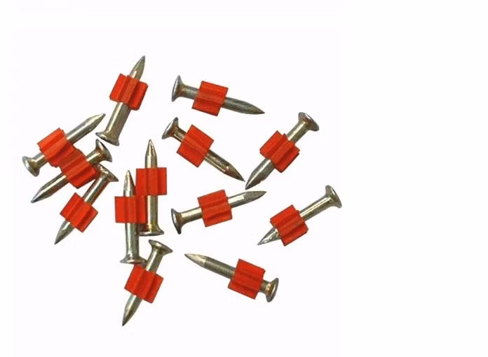 Concrete Shooting Nails/Gun Shoot Nails with PVC Red Buffer