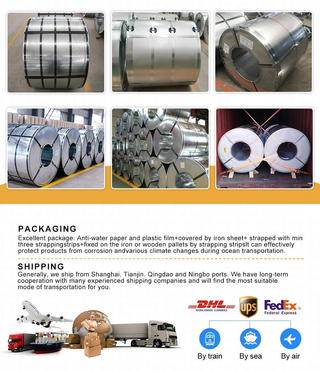 Facory Price Hot/Cold Rolled Galvanized Steel Sheet G90 Z180 Z275 Dx51d SGCC/PPGI/PPGL Galvalume Metal Iron Carbon Steel Zinc Gi Coil