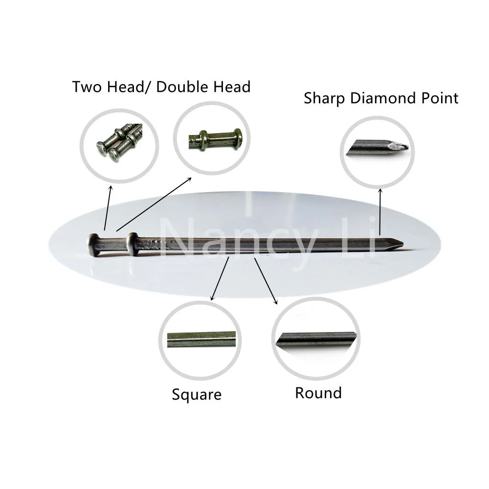 Bright Square/Round Smooth Shank Duplex Head Nails Double Head Nails