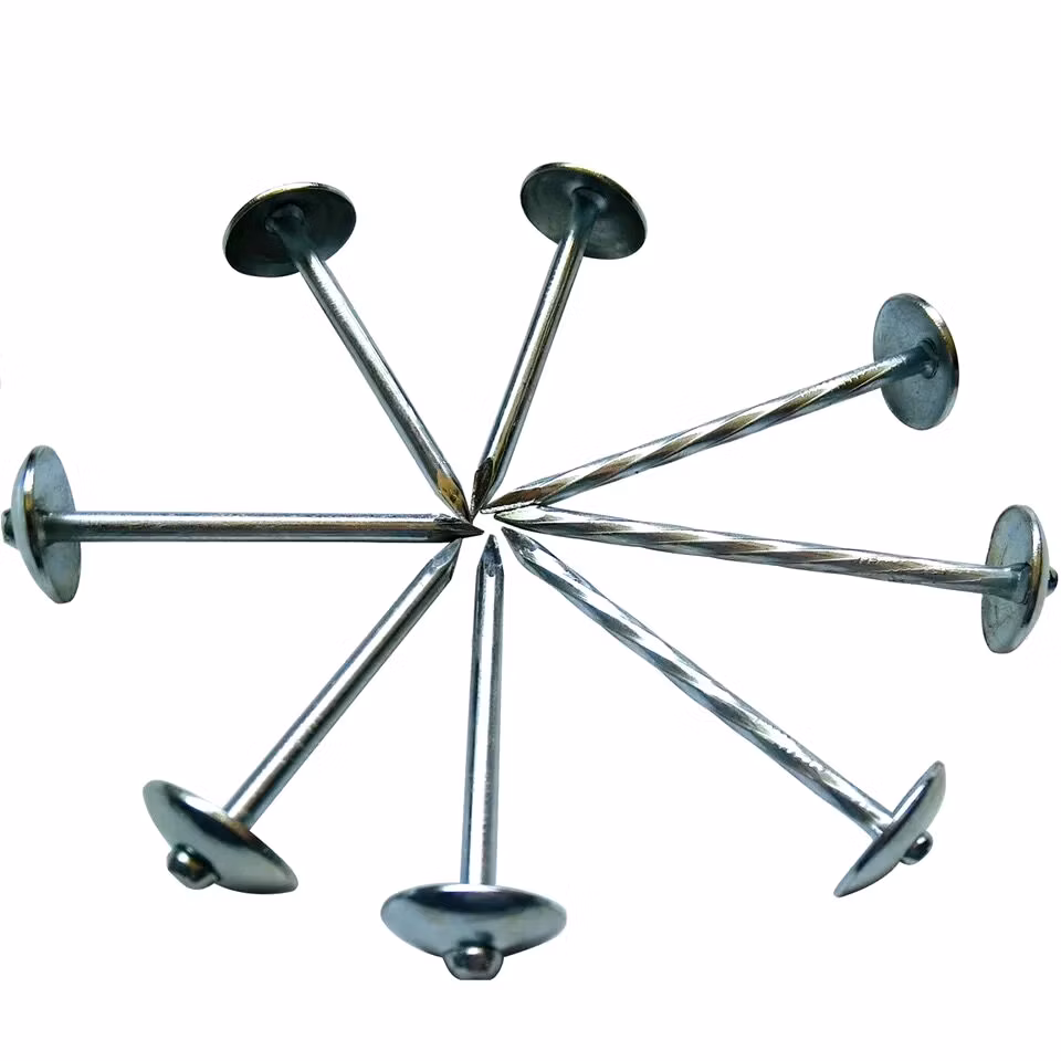 2.5 Inch Twisted Shank Galvanized Umbrella Head Roofing Nails