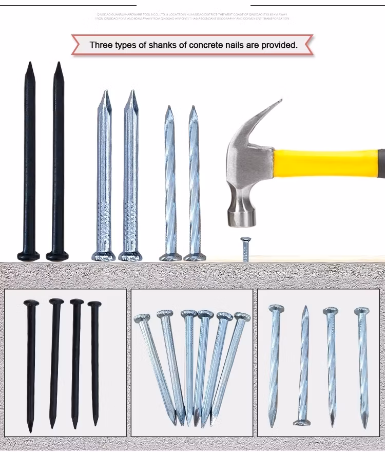 Good Price 2.5 Inch Concrete Nails with Diamond Point and Smooth Shank