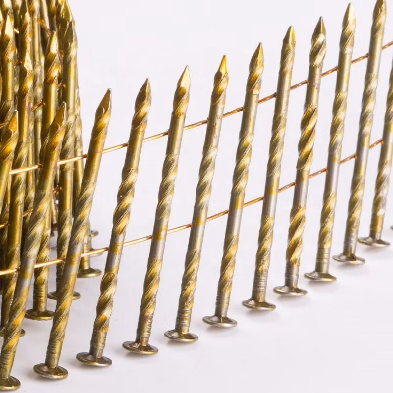 Yellow Copper Coil Roofing Nail for Sale