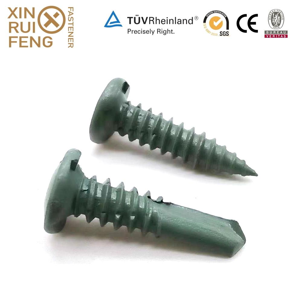 Xinruifeng Fastener Fabrica Tornillos Frame 4.8X19mm As3566 Epoxy Zinc pH. 2 X Drive Serrated Round Gasket Flat Head Framer Framing Self Tapping Drilling Screws