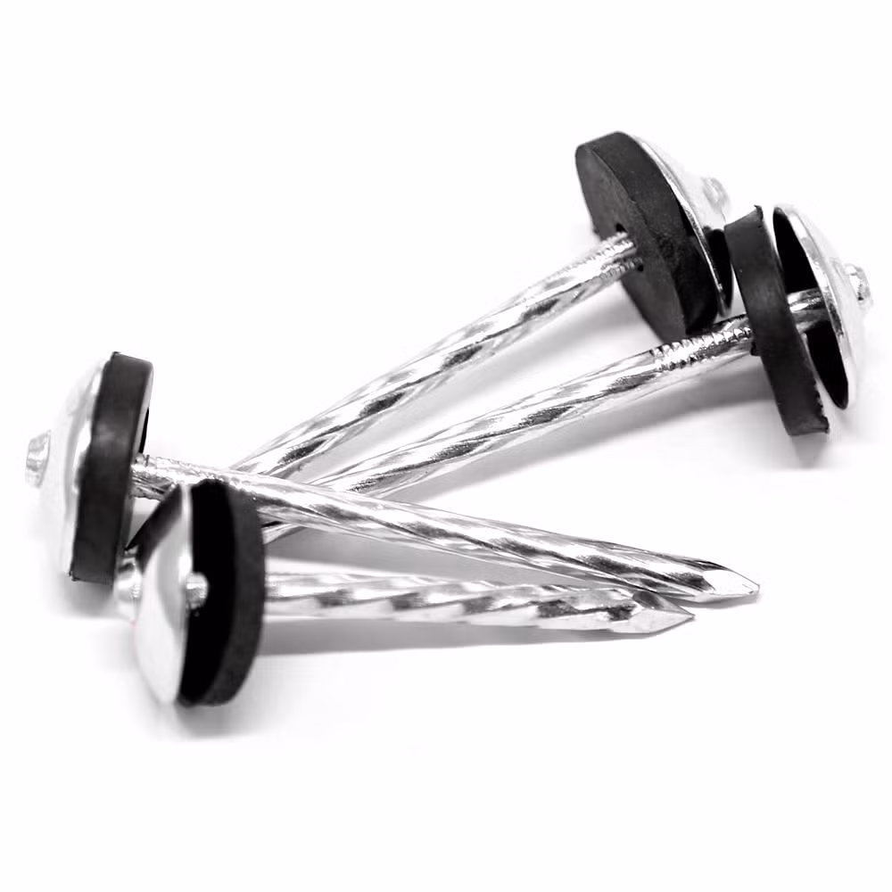 Umbrella Head Large Rubber Washer Assembly 1 1/4 Galvanized Roofing Nails