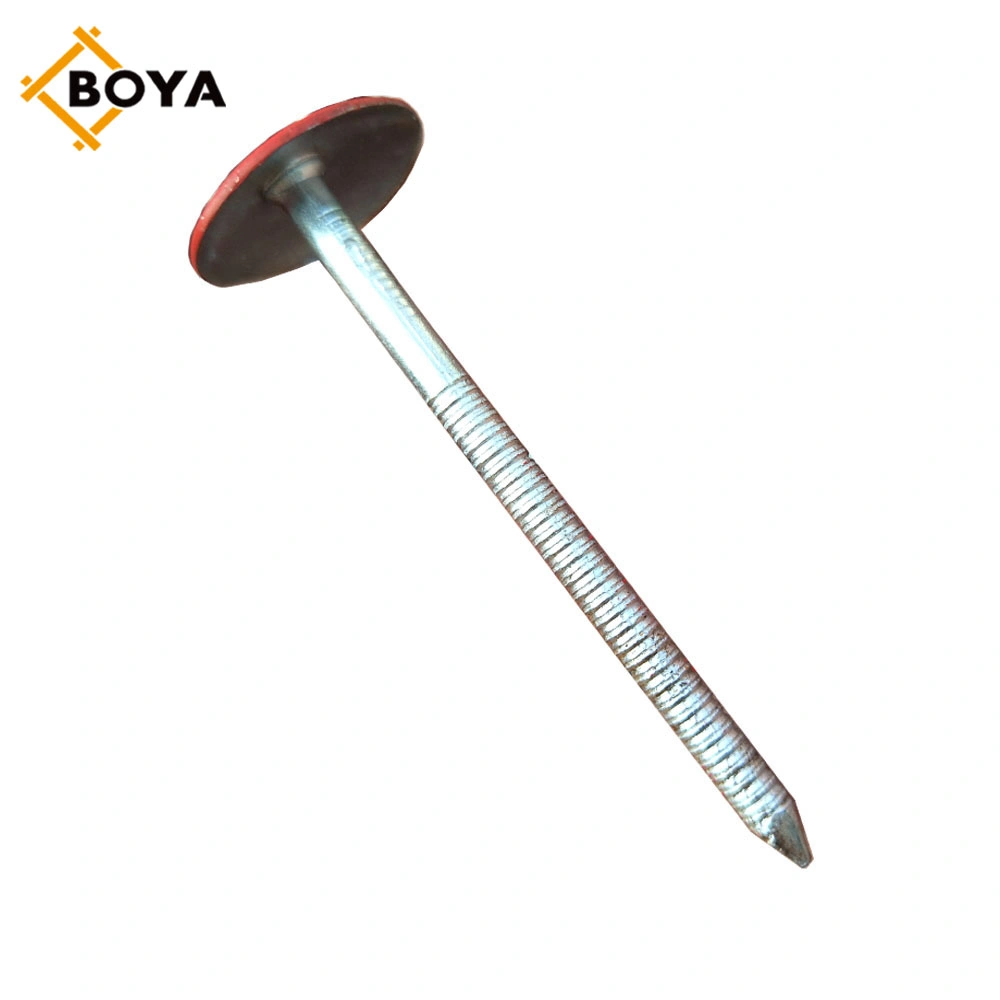 Smooth Galvanized Head Umbrella Roofing Nails Weight with Rubber Washer