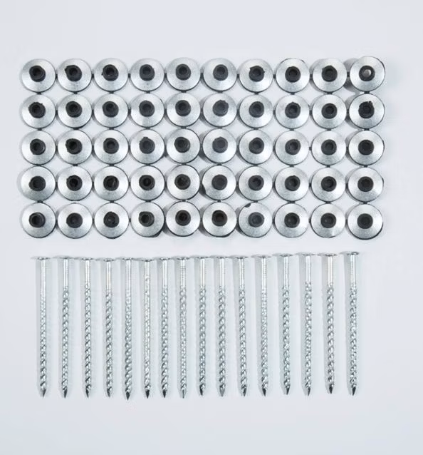 Umbrella Roofing Nails with Washer Galvanized 4.0X90mm Clavos