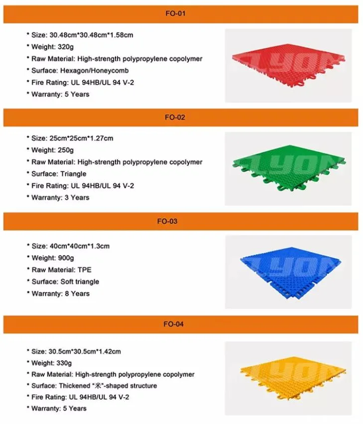 Factory Price Plastic Interlocking Sport Court Tiles Flooring