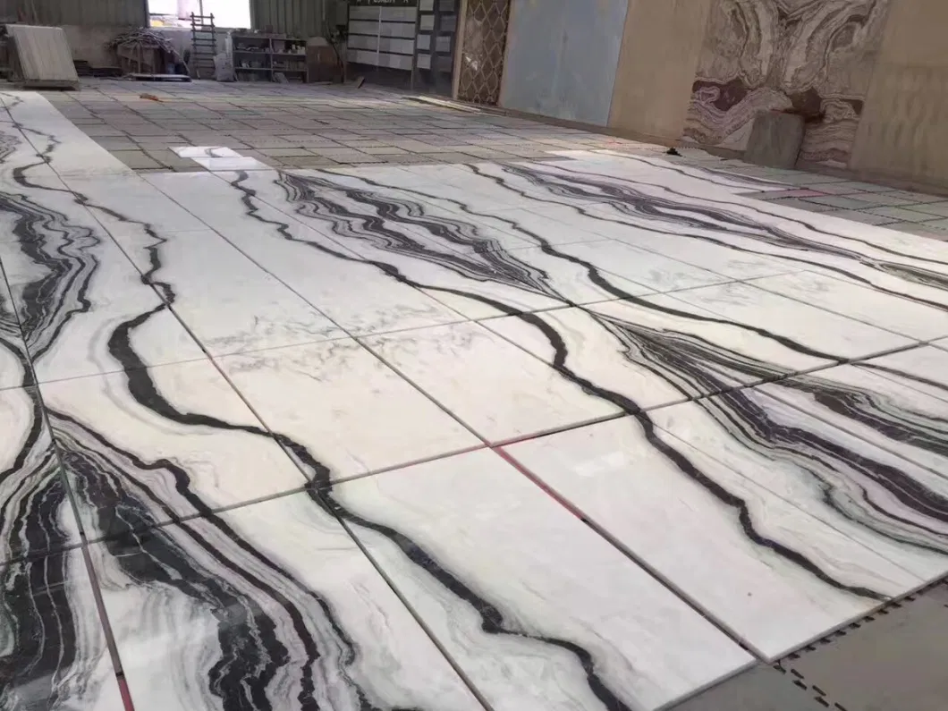 Hot Sale Polished/Panda White Marble Floor Tile for Kitchen/Bathroom/Basement/Apartment/Villa