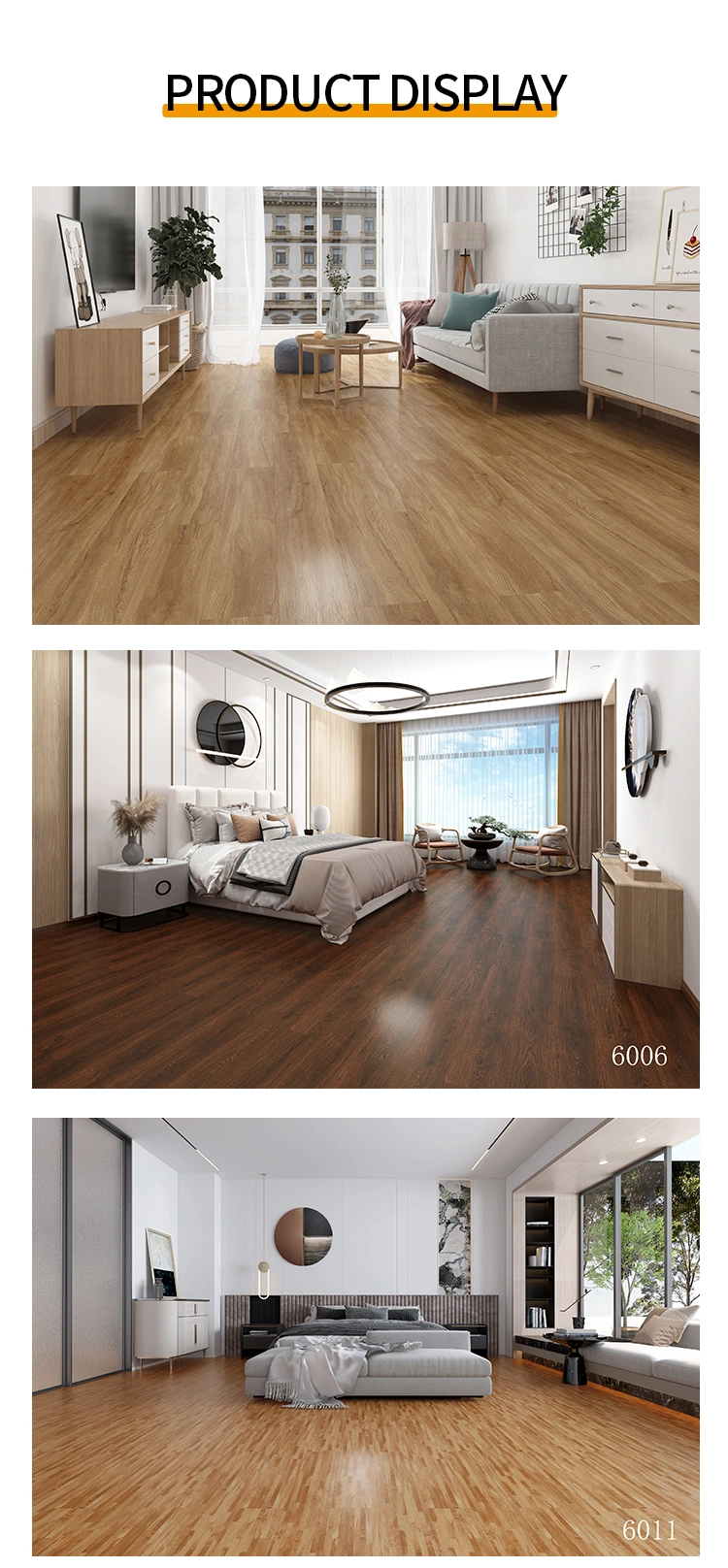 China Supplier Factory Direct Sales of High Dimensional Stability Extrusion Easy to Install Anti-Slip Plastic Unilin Click Click Vinyl Flooring Spc Flooring