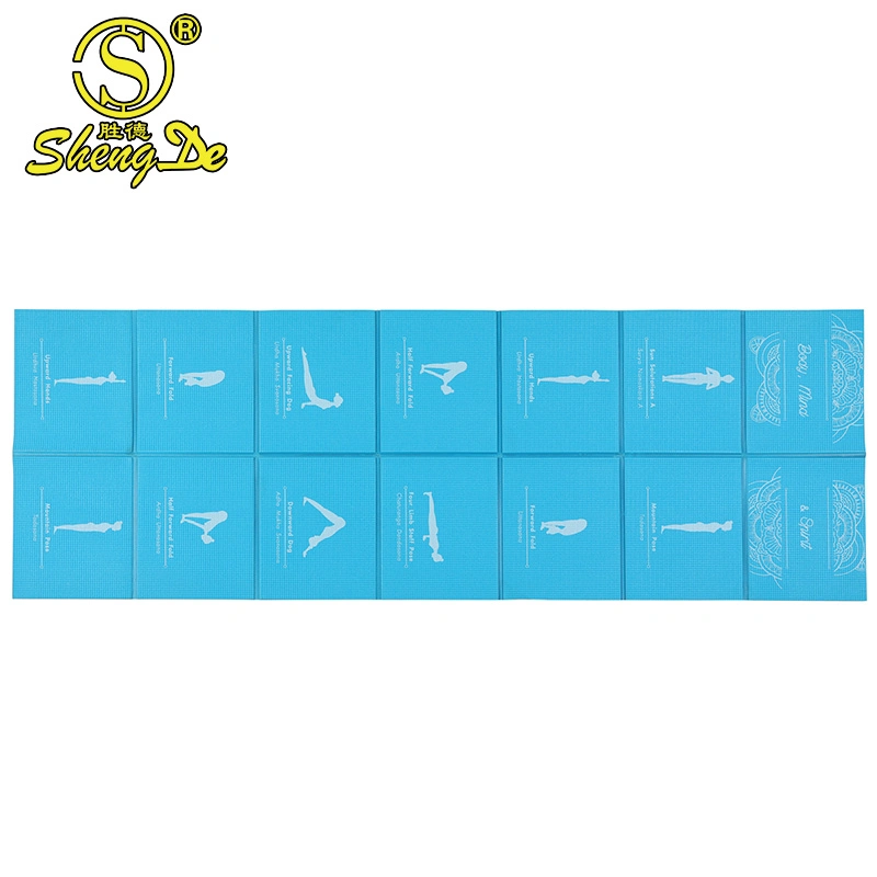 China High Density Custom Logo Non Slip 6mm Anti Fatigue Folding Foldable Gym Travel Size PVC Yoga Mat