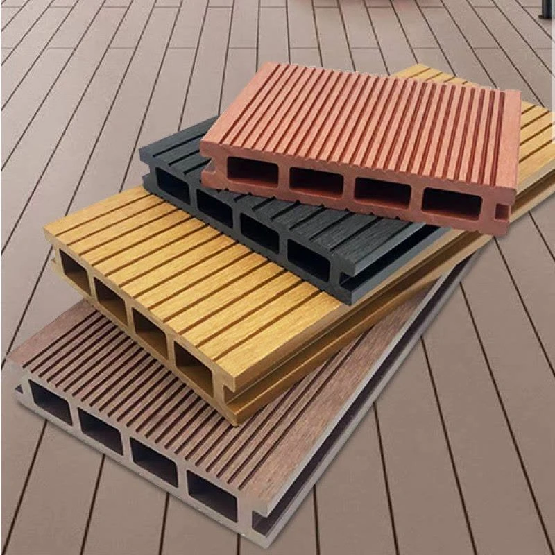 Consmos Outdoor Flooring Wood Plastic Material Stone Composite Board Timber Decking Patio Tiles165*25mm