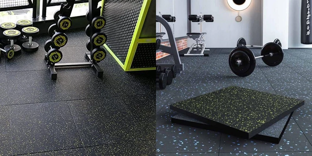 Fitness Gym Floor Black Puzzle Rubber Sheet Mat