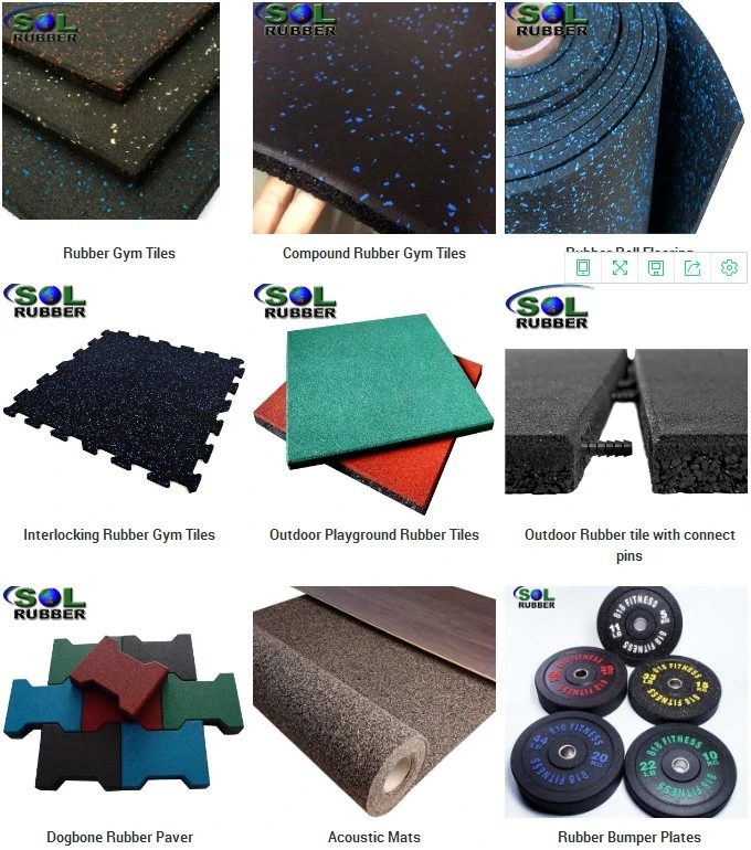 Compliant Commercial Gym Crumb Rubber Tile