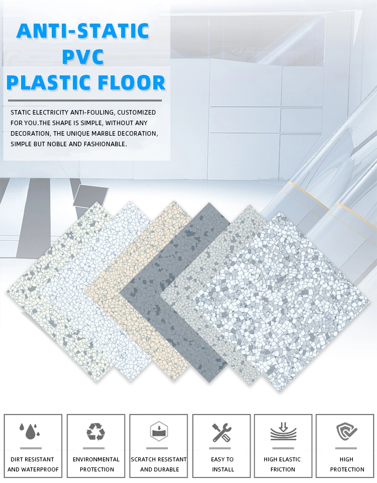 Luxury ESD PVC Vinyl Floor Sheet for Factory Ln-607