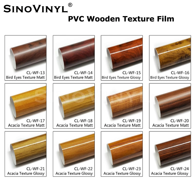 SINOVIYNL Weather Proof Self Adhesive PVC Vinyl Teak Texture Sticker Wood Floor Wrap Car Vinyl