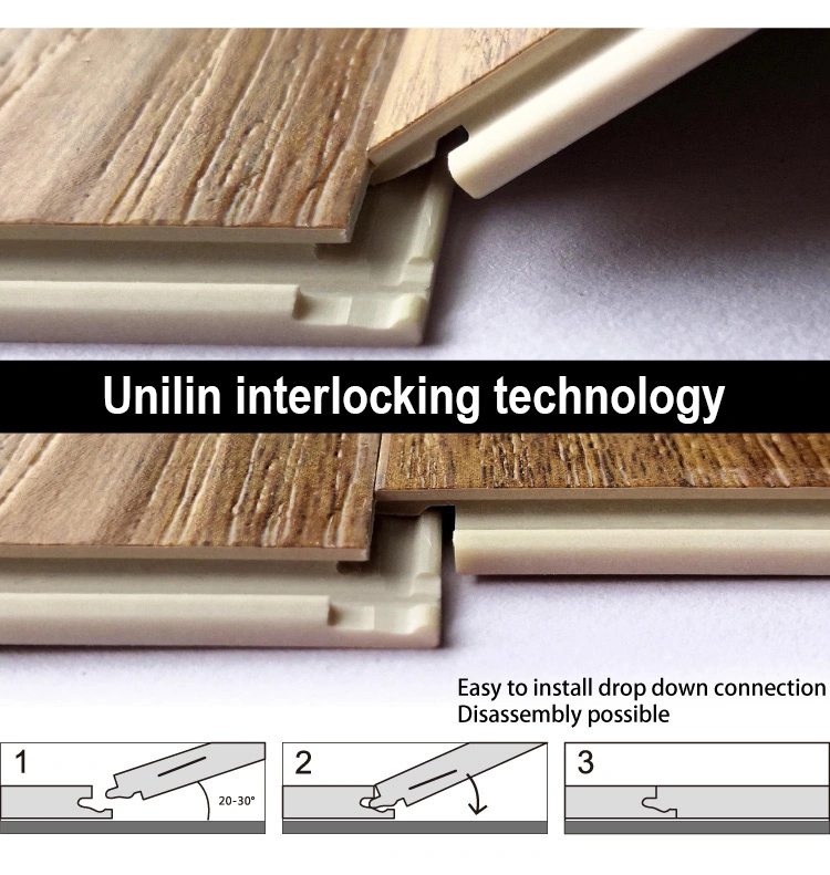 Spc Vinil Flooring PVC Tiles with Unilin Interlocking Technology Manufacturer