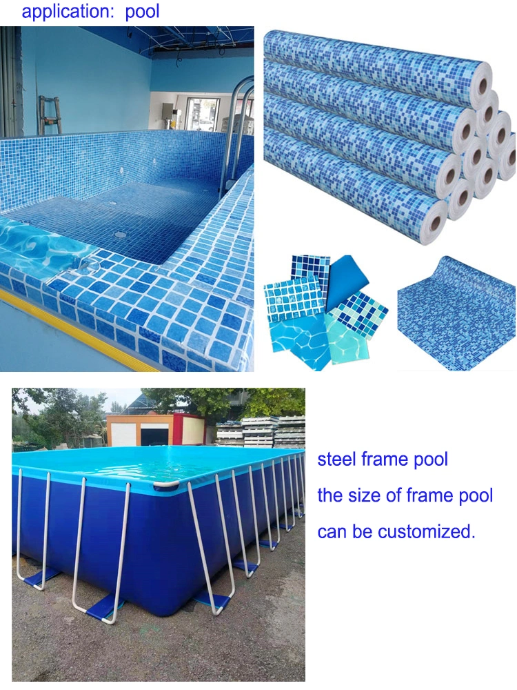 1.5 mm Pool Vinyl Liner Reinforced UV Resistance Blue PVC Swimming Pool Liner