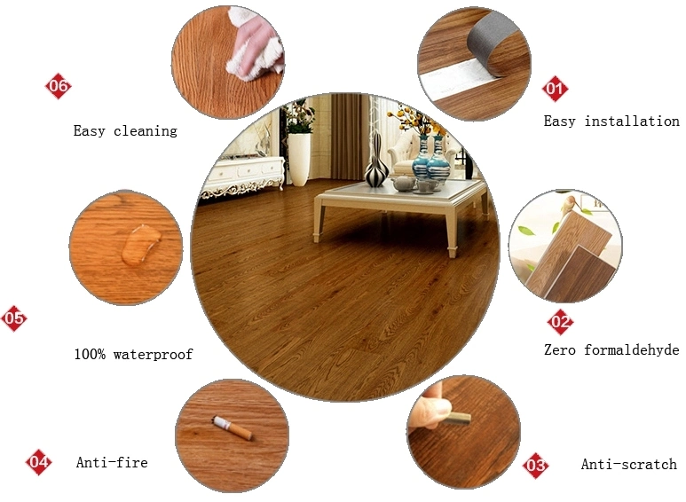 Foshan Manufacturer Anti-Slip Moistureproof Spc Vinyl Flooring for Home Decoration