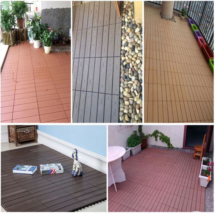 Outdoor WPC Decking Floor DIY Square Board Wood Plastic Interlocking Tiles